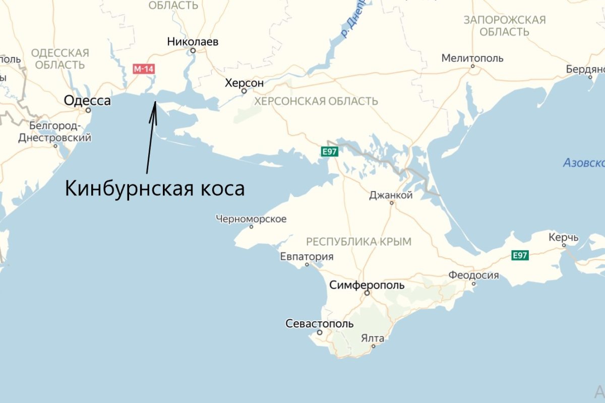 Одесса на карте Крыма