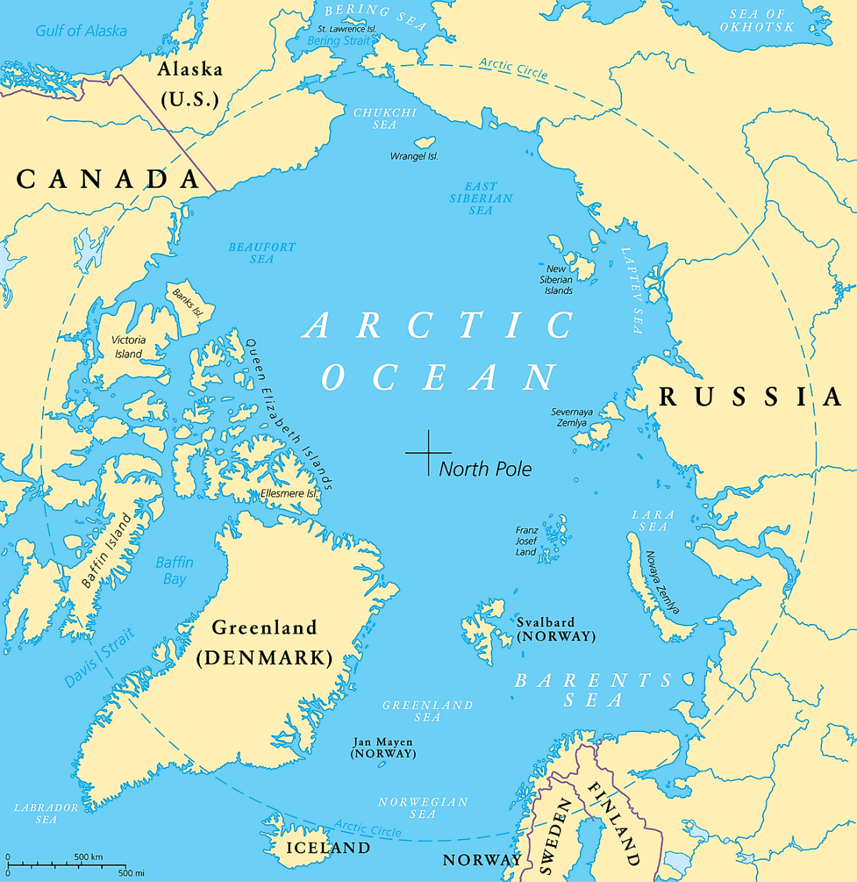 Норвежское море на карте