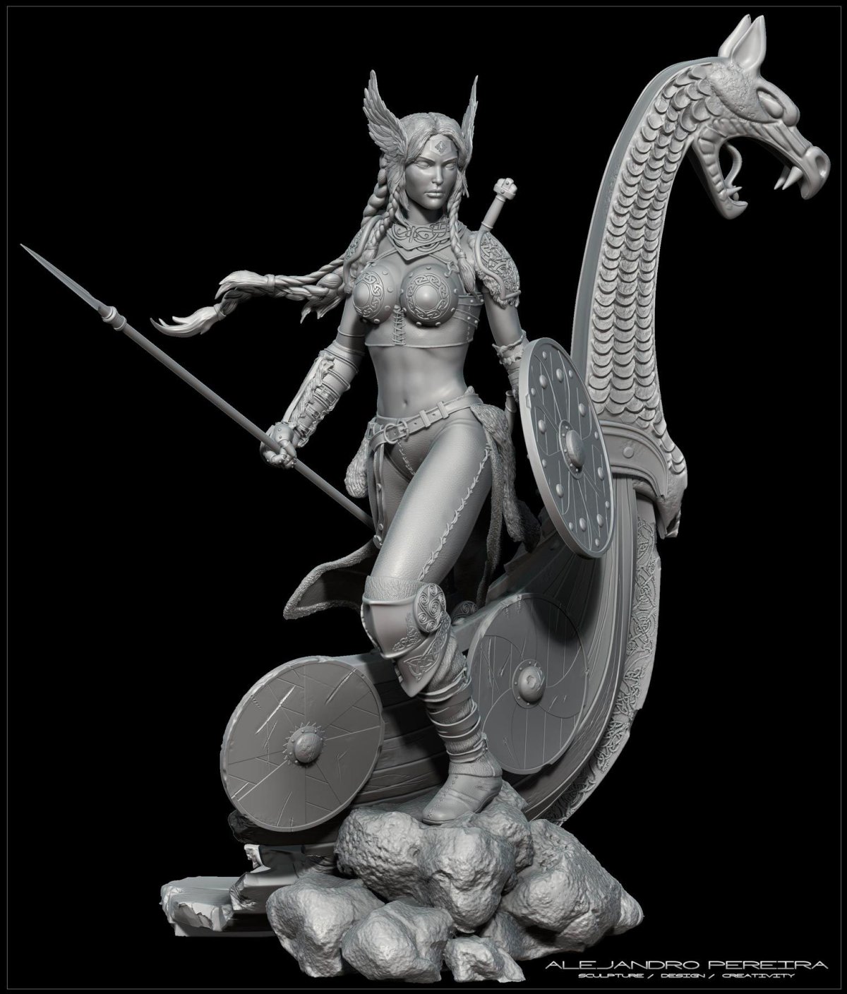 Скульптура Викинг Zbrush