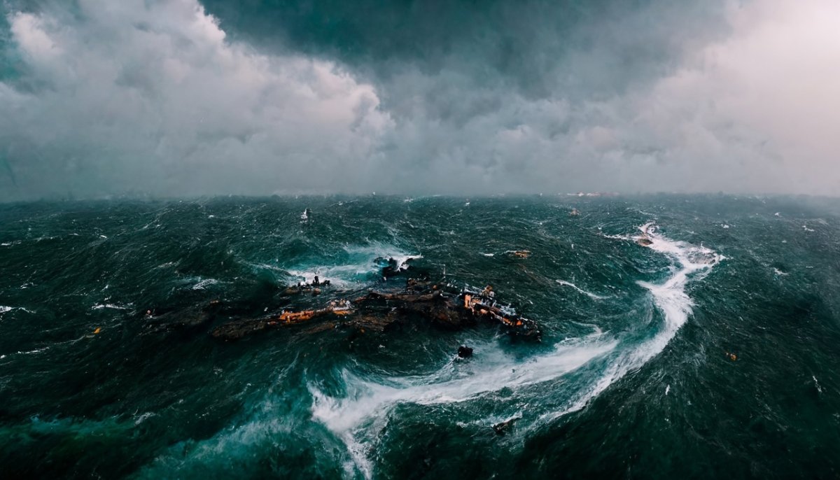 Берингово море шторм