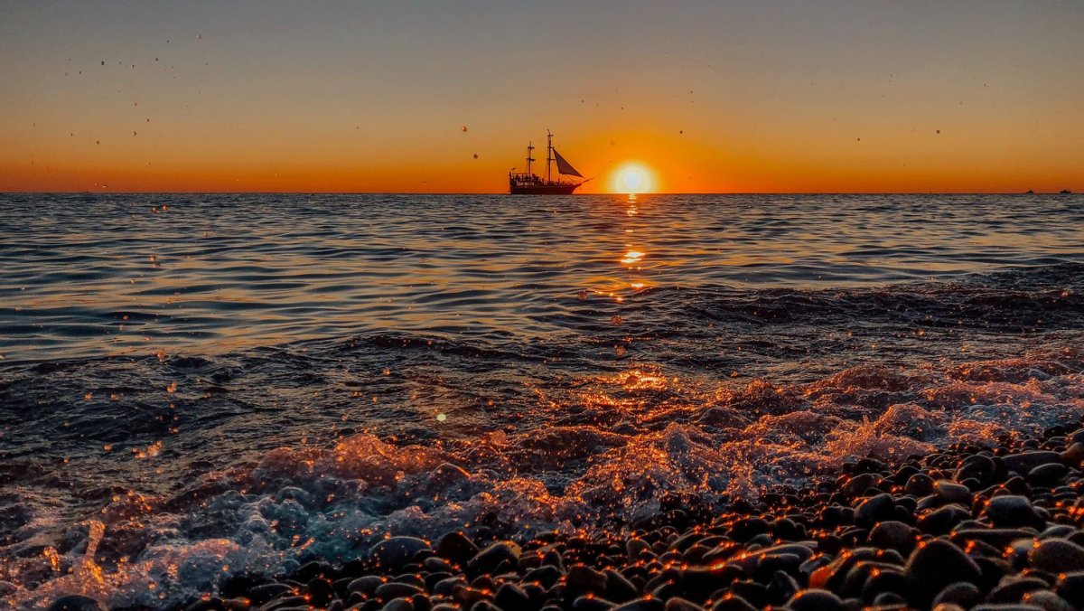 Закат на море