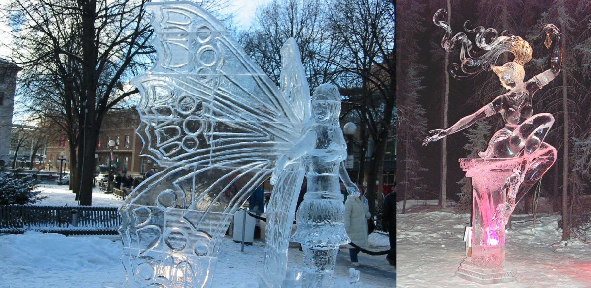 Ледяная фигура зайца