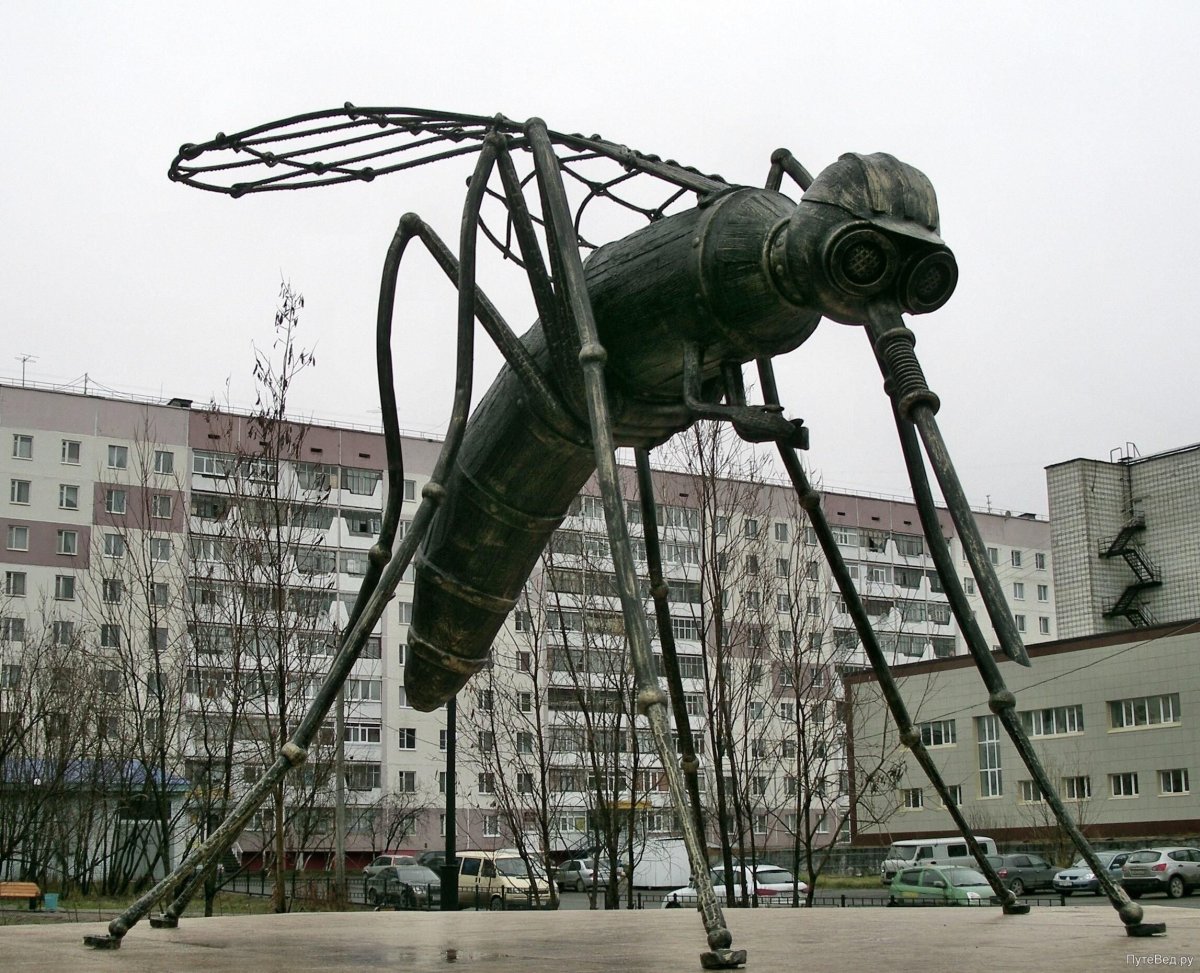 Город Усинск памятник комару