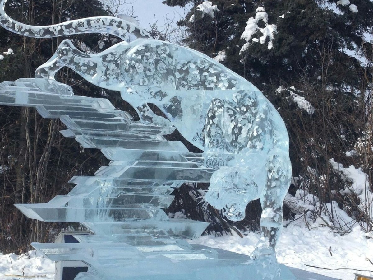 Ледяные скульптуры животных