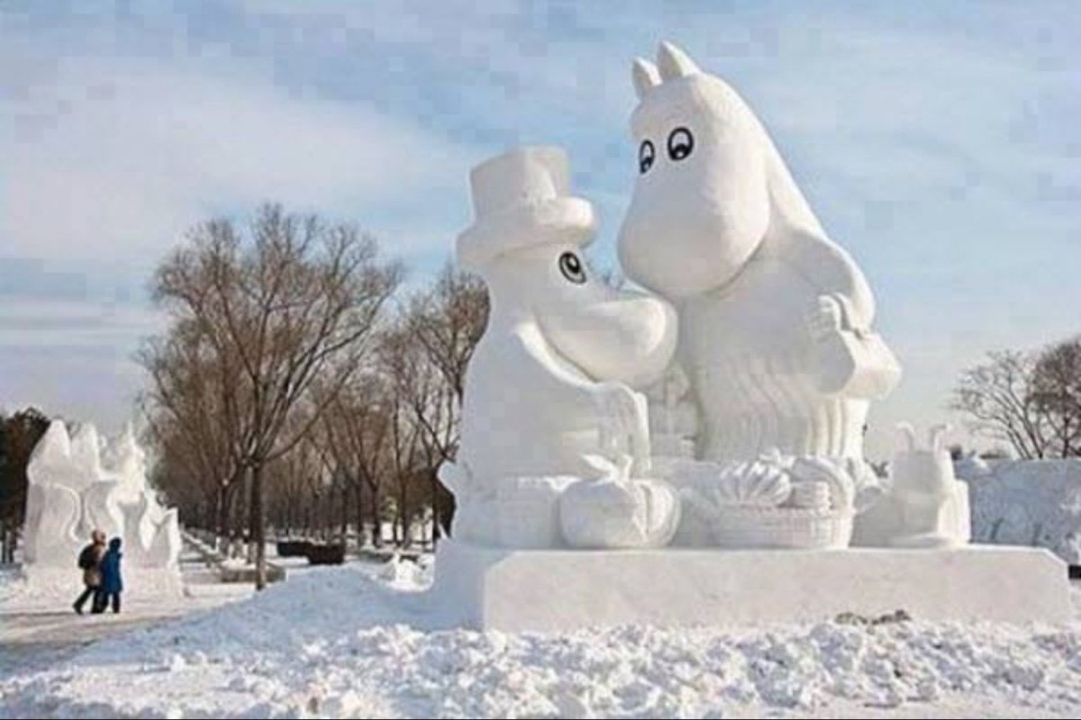 Сказочные скульптуры из снега