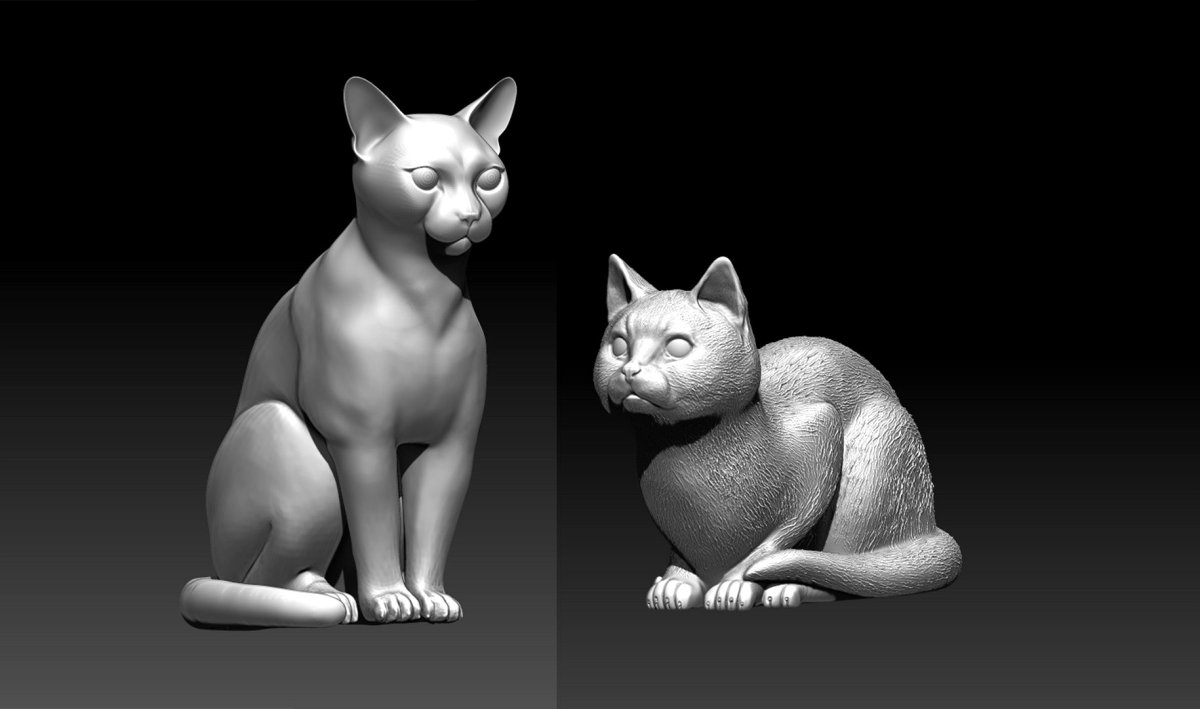 3d модель STL кошка