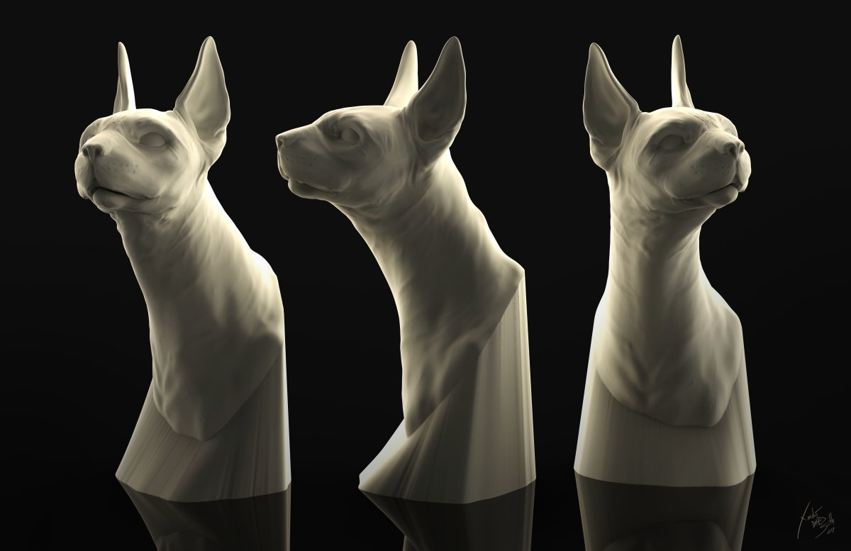 3д model head Cat STL