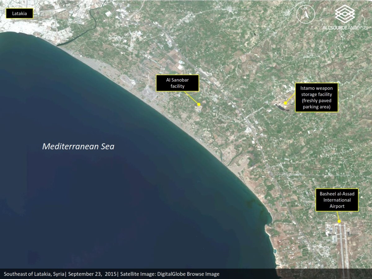 База российских военных в Латакии в 80 км от моря