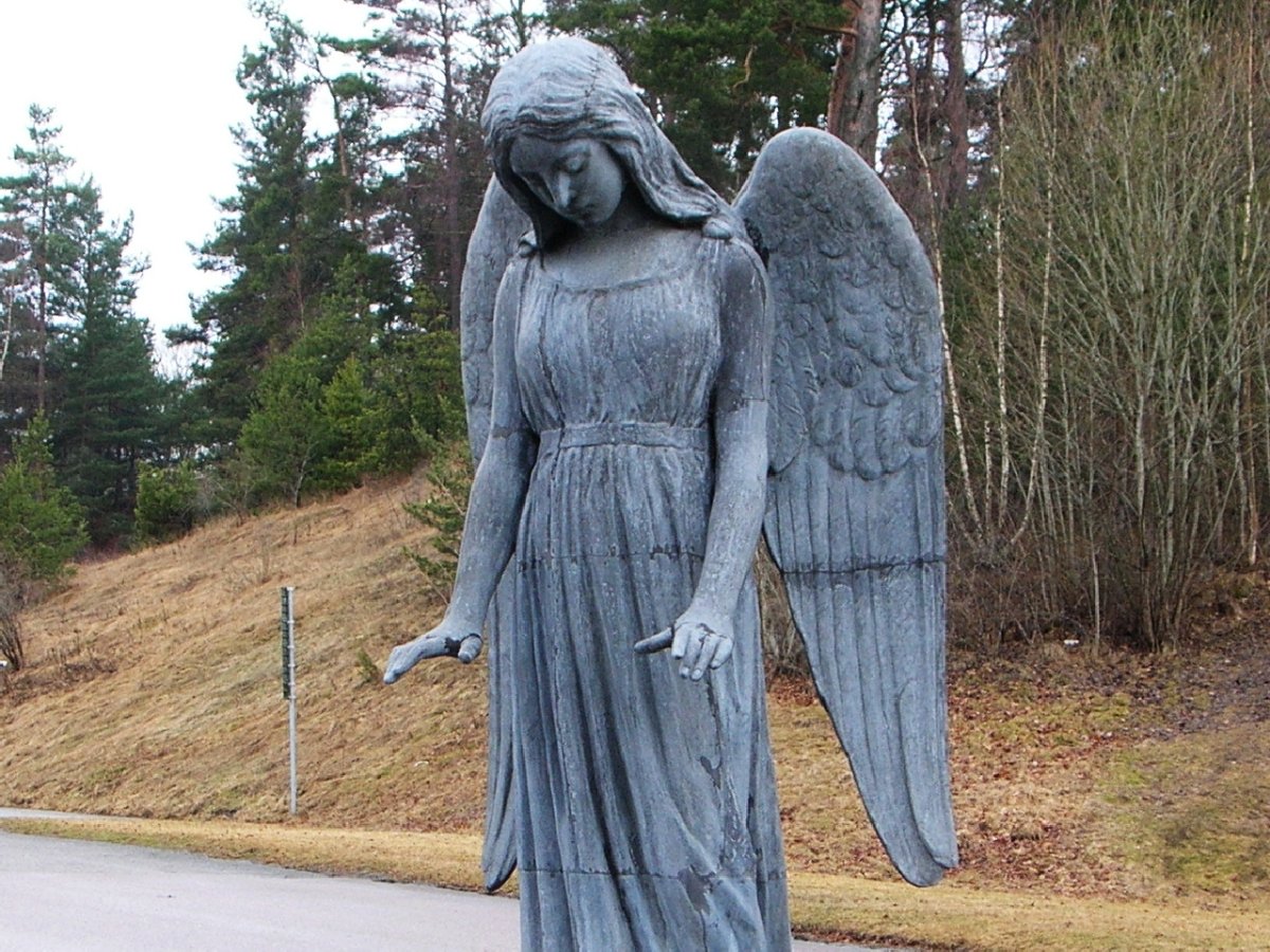 Серая статуя