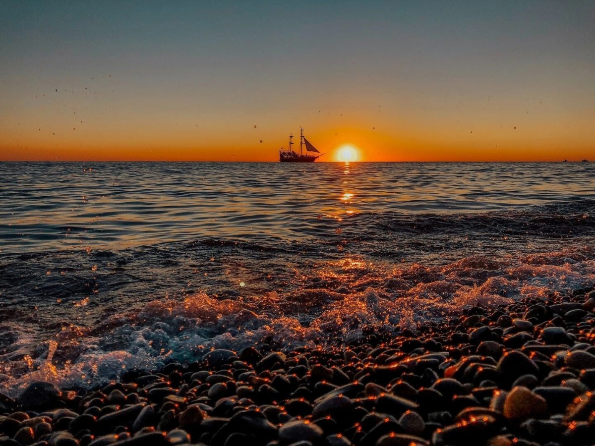 Закат на море