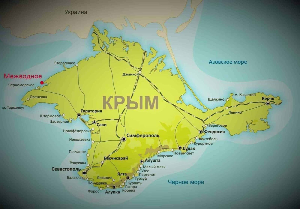 Карта Крымского полуострова подробная