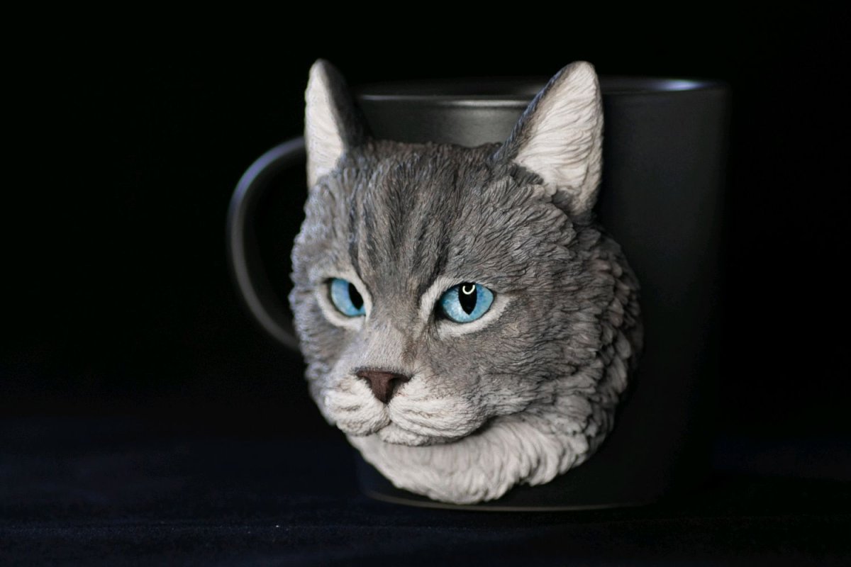Кружки с кошками из полимерной глины