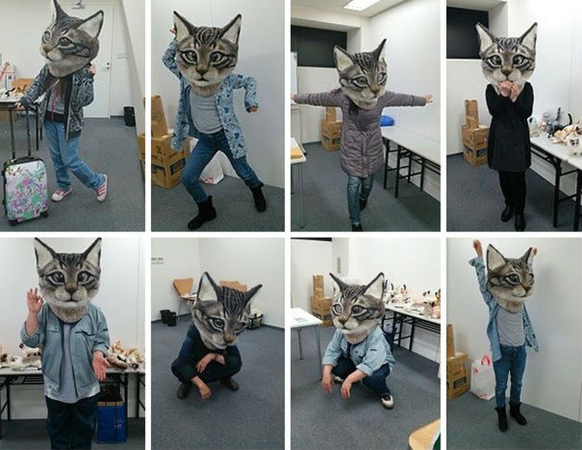 Маска голова кота реалистичная