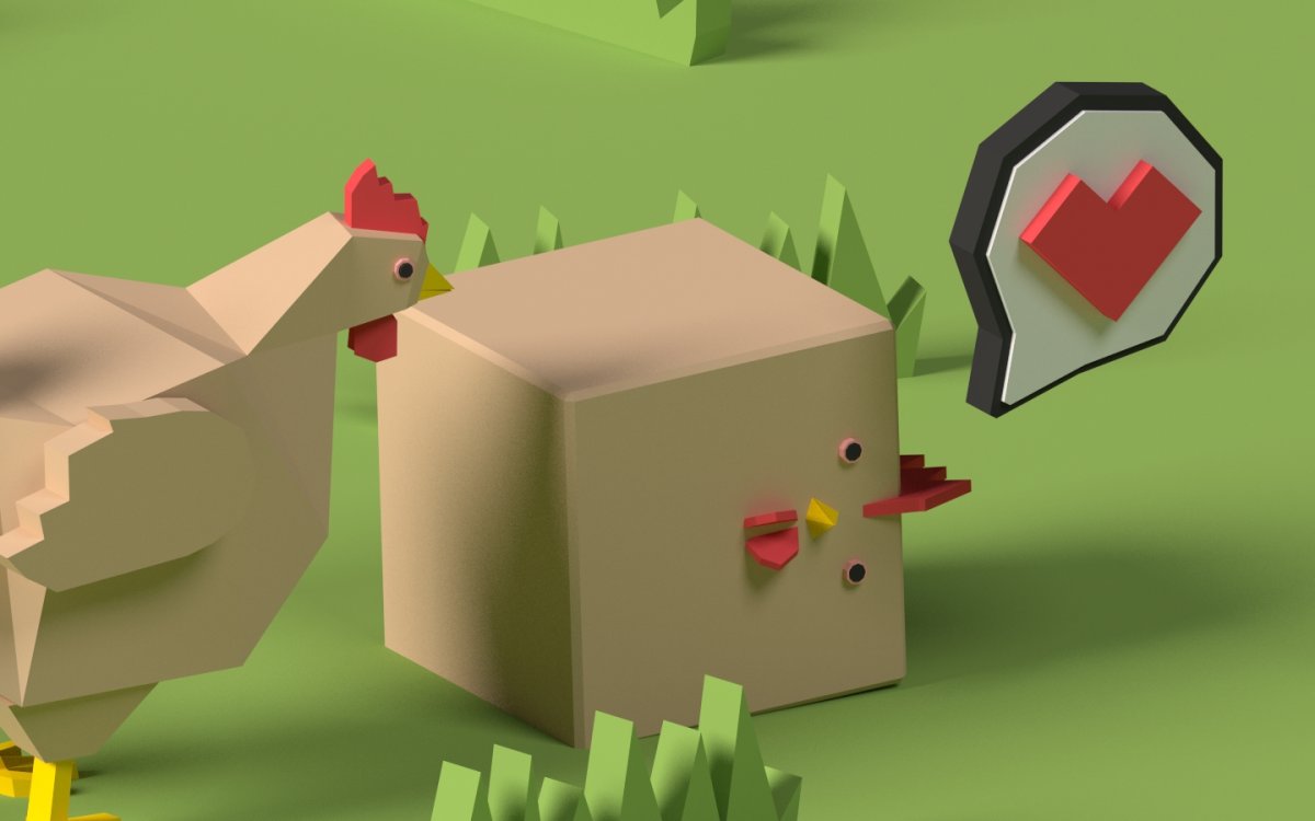Low Poly курица