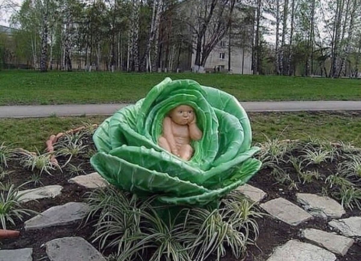 Кемерово скульптура ребенок в капусте