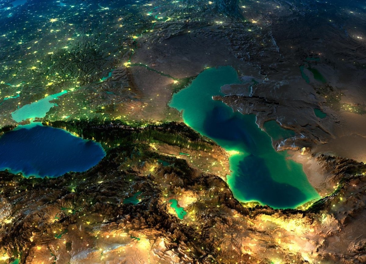 Каспийское море вид с космоса