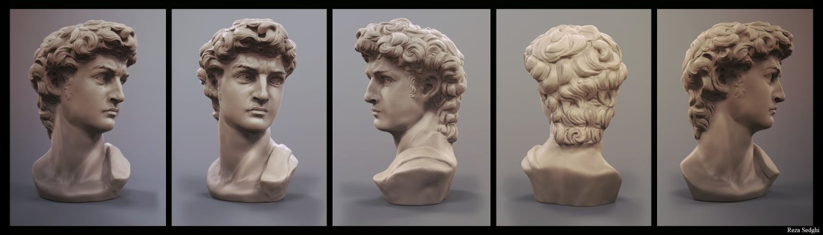 Бюст Давида Микеланджело 3d model
