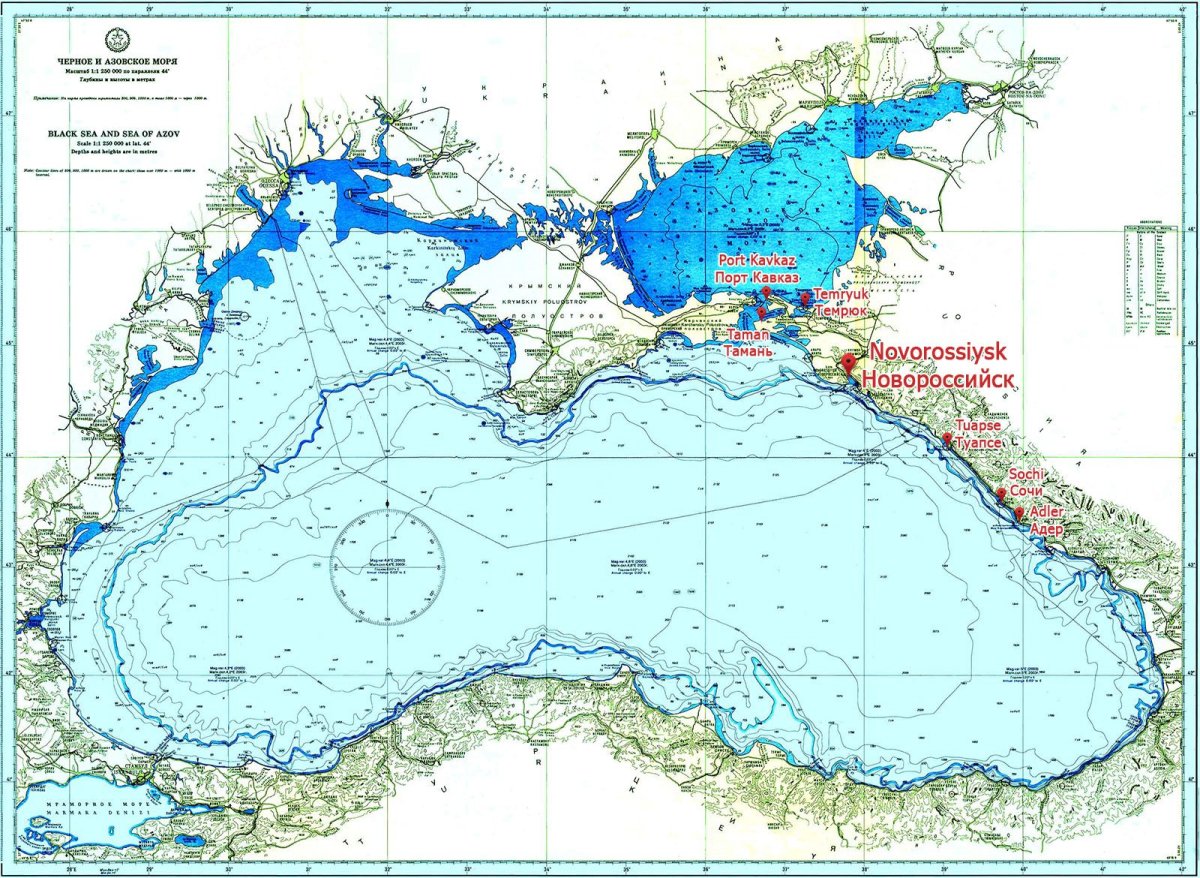 Морская карта черного моря