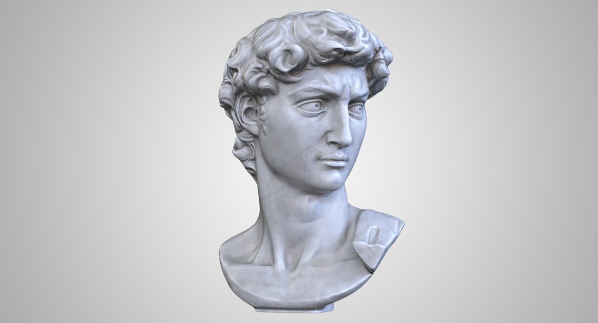 Бюст Давида Микеланджело 3d model