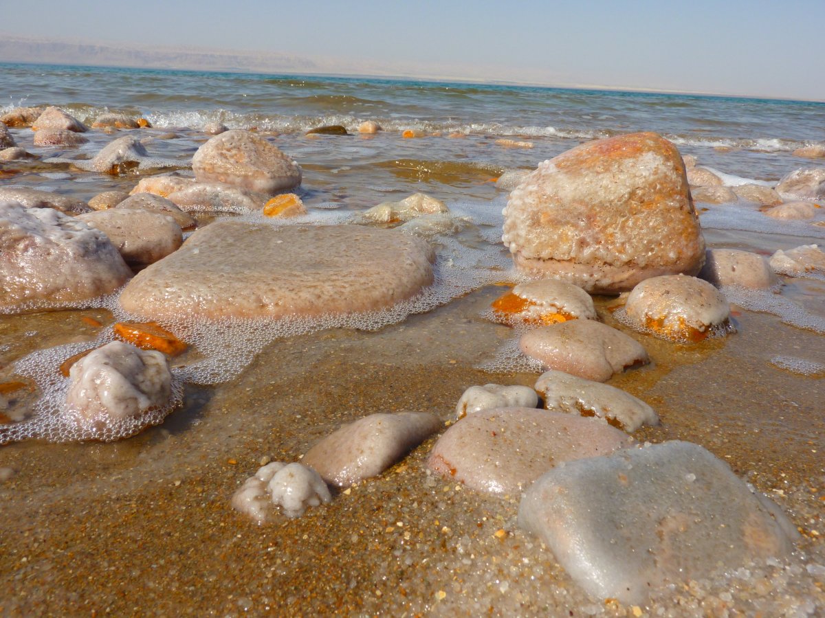 Мертво море солевой берег