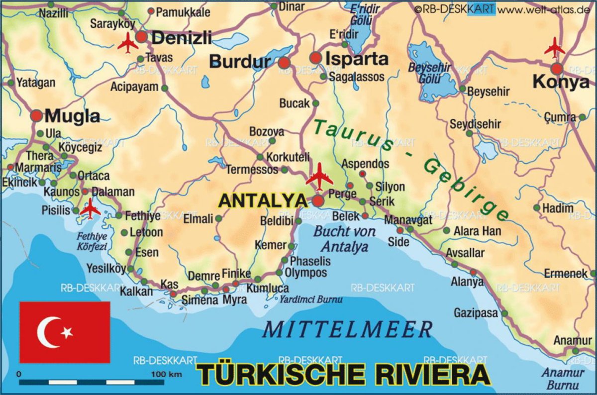 Карта г. Анталия Турция