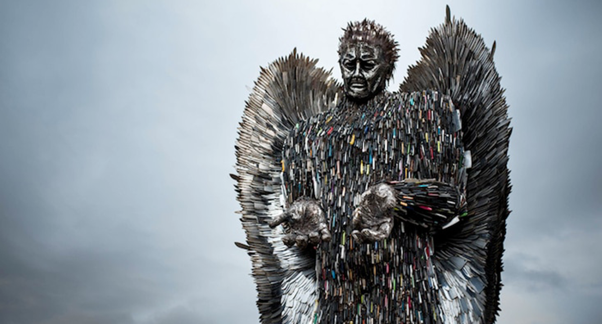 Knife Angel - скульптура из 100 000 конфискованных полицией Англии ножей