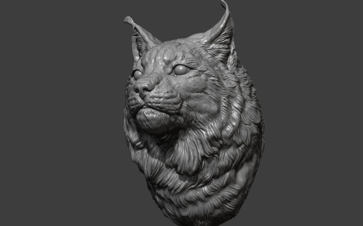 Голова рыси 3d модель