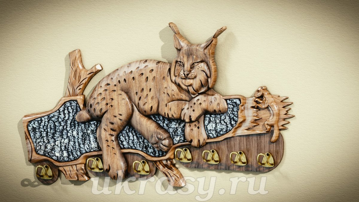 Деревянная резная Рысь