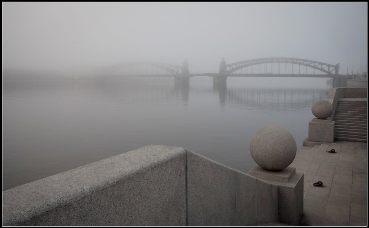 Туман Нева Санкт Петербург 18