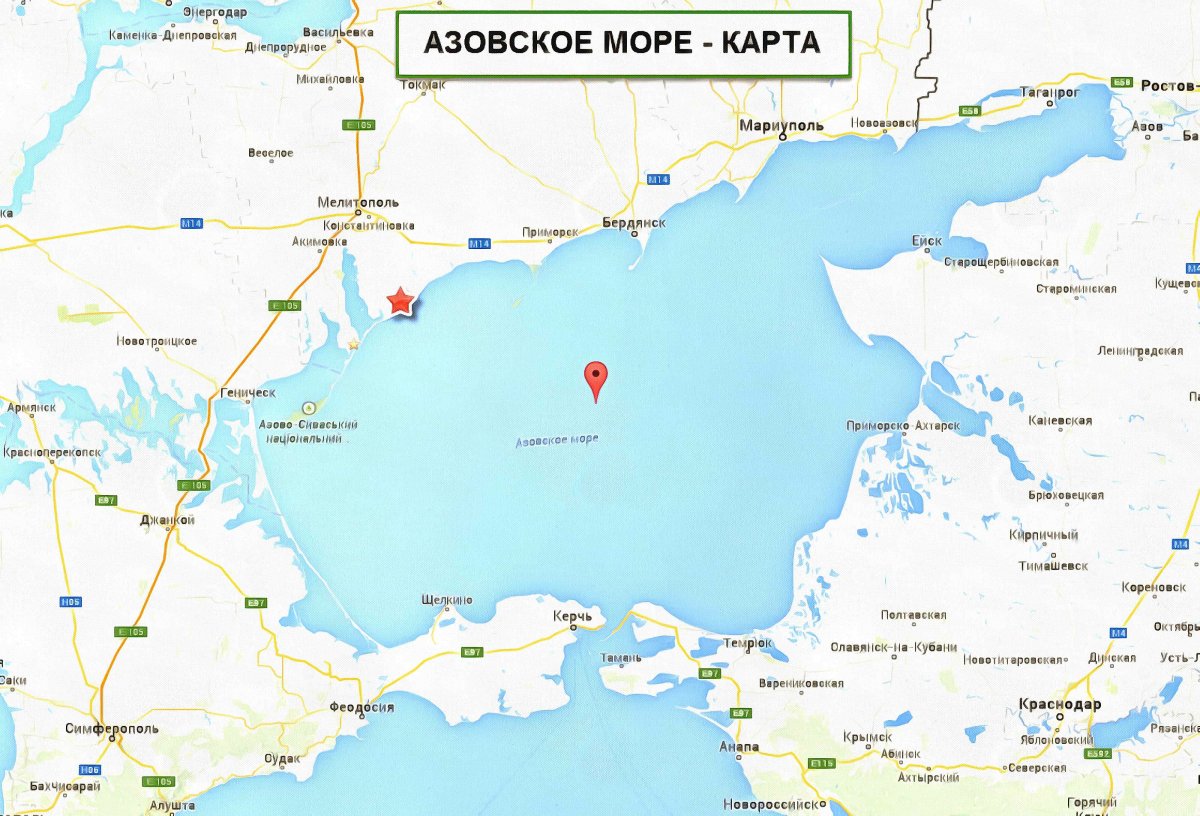 Азовское море карта побережья