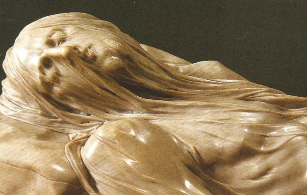 Скульптура Джузеппе Санмартино 1753 год Христос под плащаницей