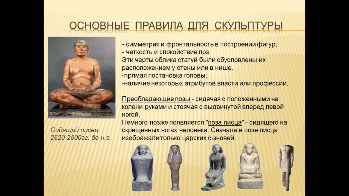 Скульптура древнего царства Египта каноны
