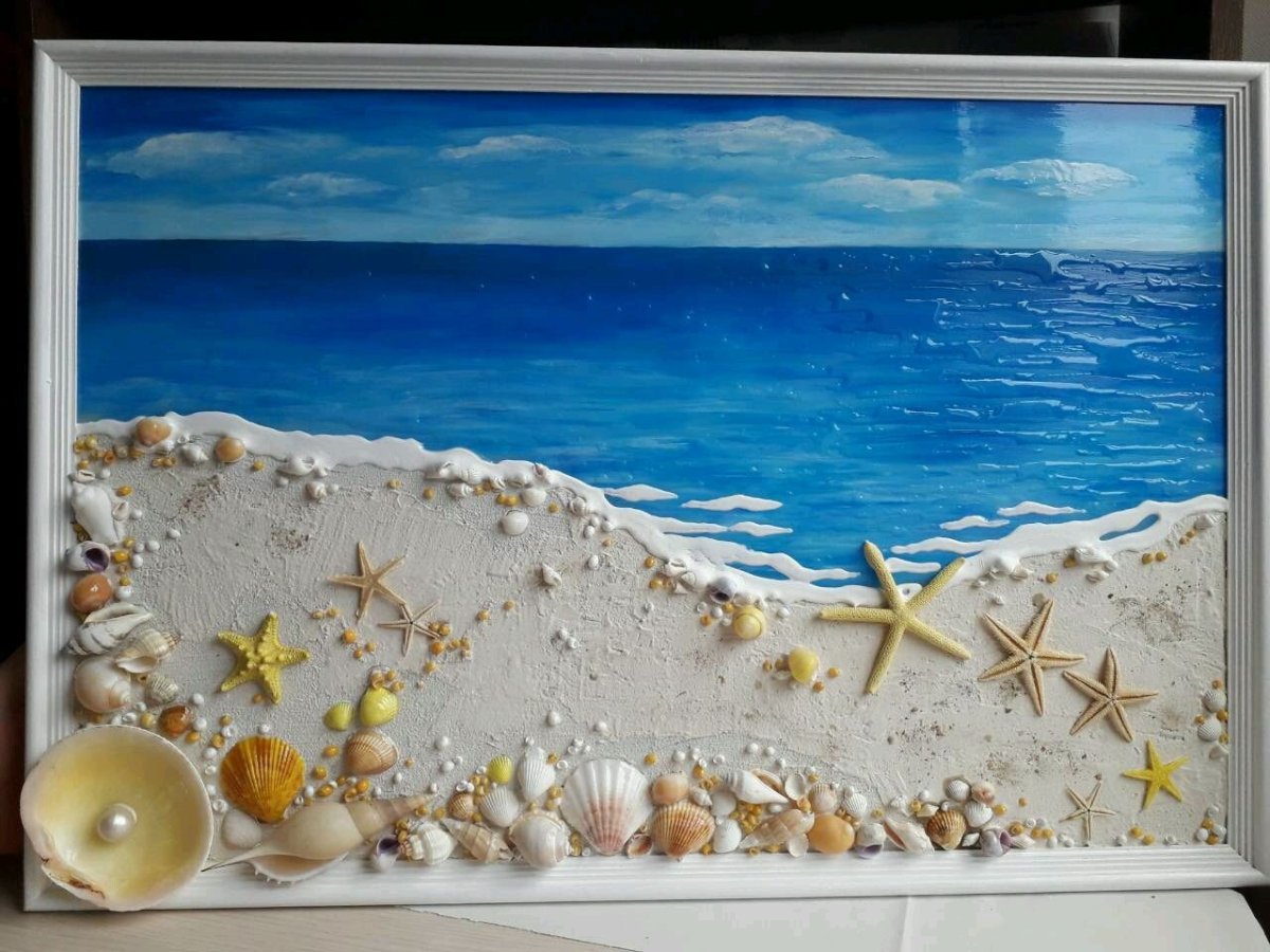 Панно с морскими ракушками