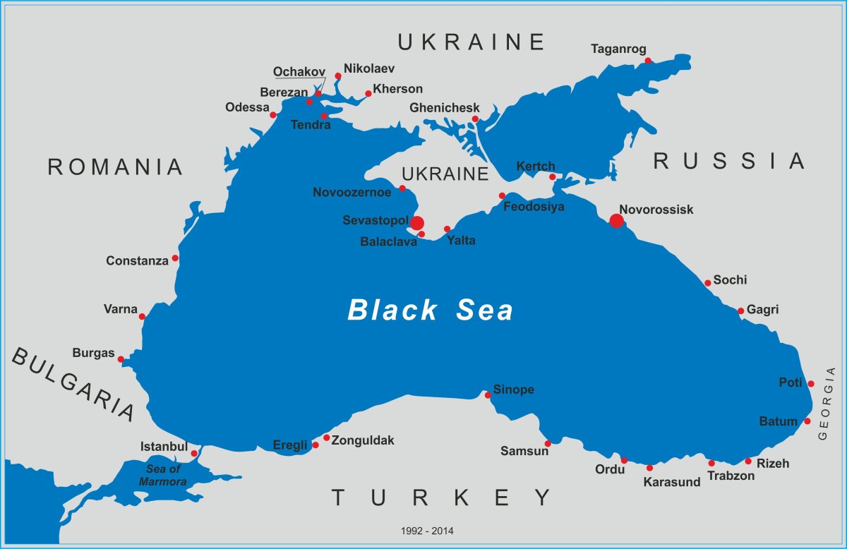 Черное море на карте