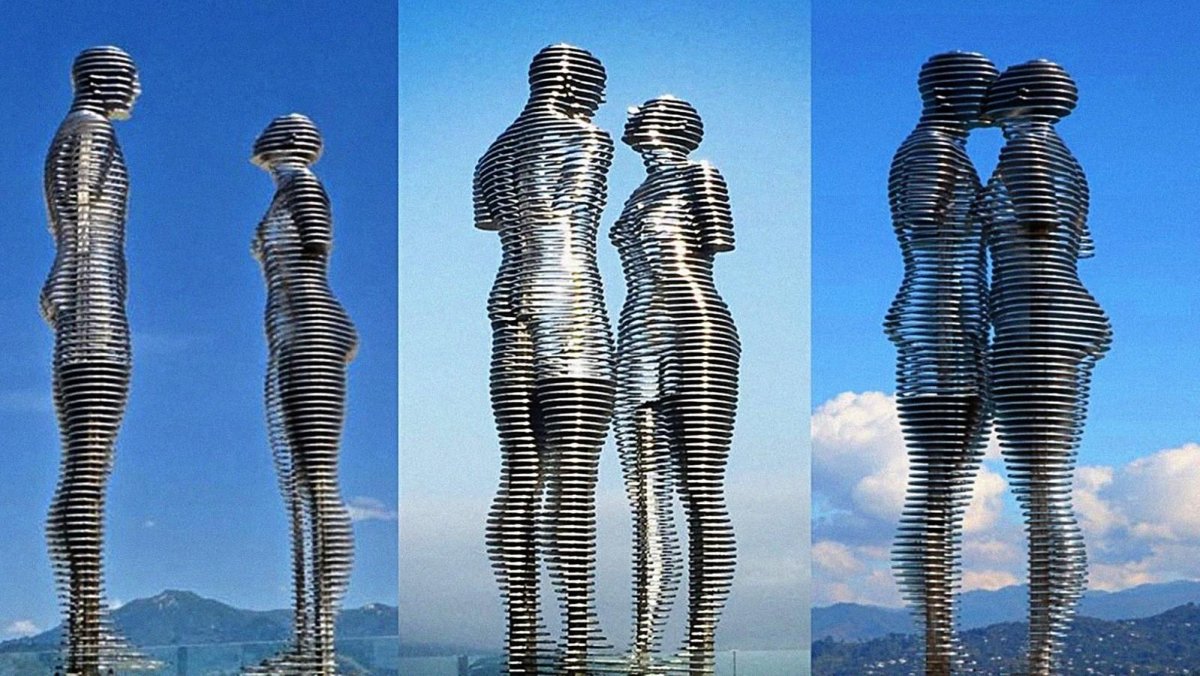 Али и Нино скульптура в Батуми