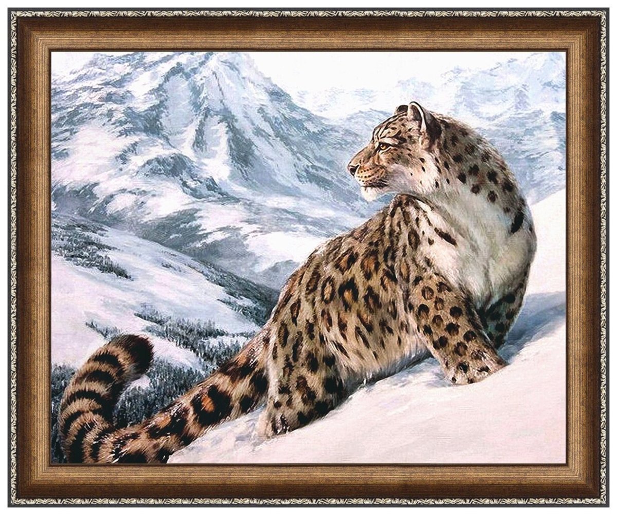 Алмазная мозаика снежный Барс