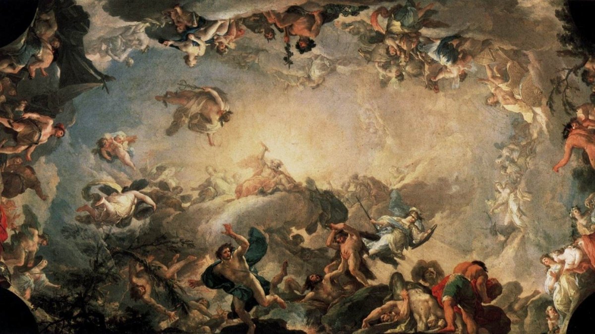 Битва богов-олимпийцев с титанами. Франсиско Байеу, 1767-1768