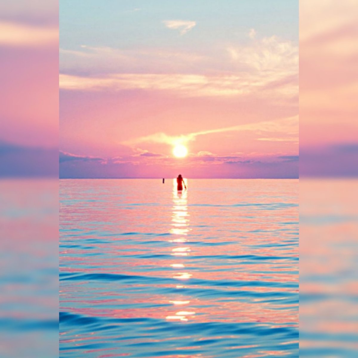 Нежный закат на море
