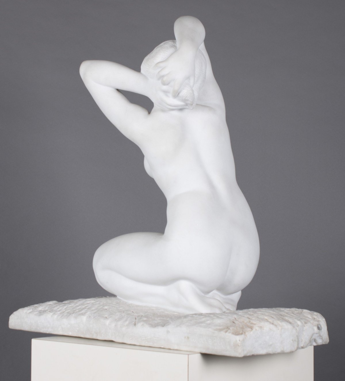 Eve after the sin Marble Figurative Sculpture