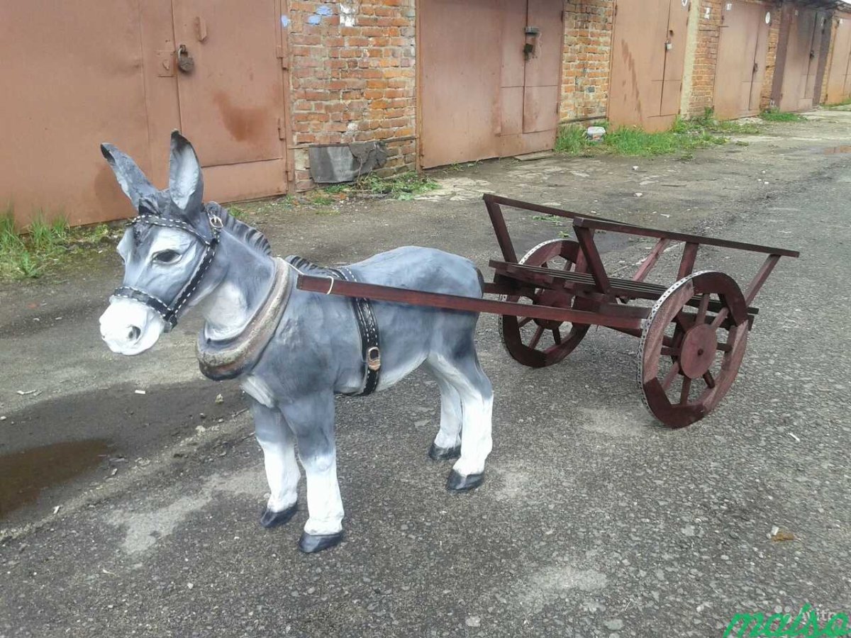 Ослик с арбой для сада