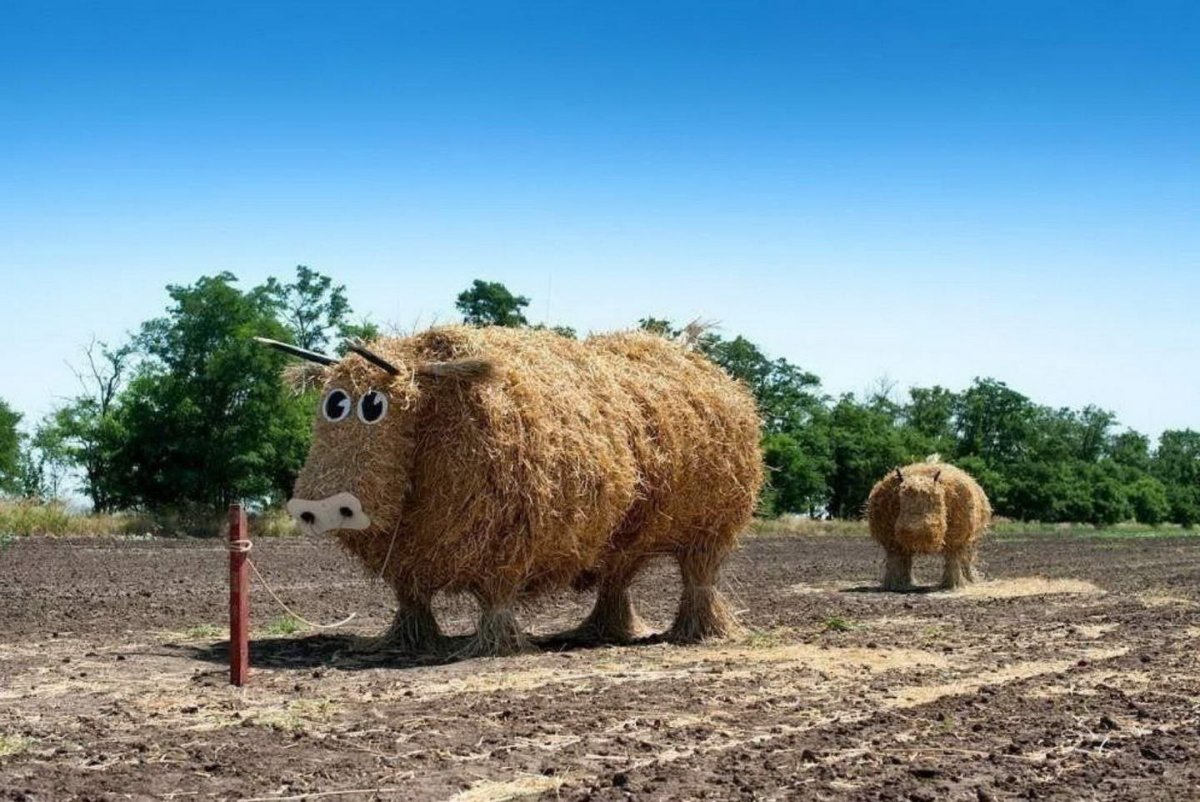 Корова из соломы
