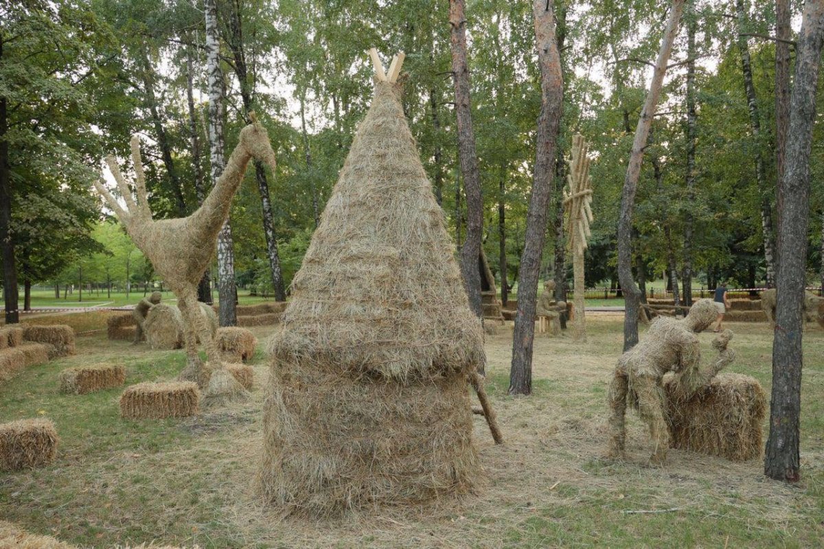 Соломенная лошадь Белгород парк изумрудный город