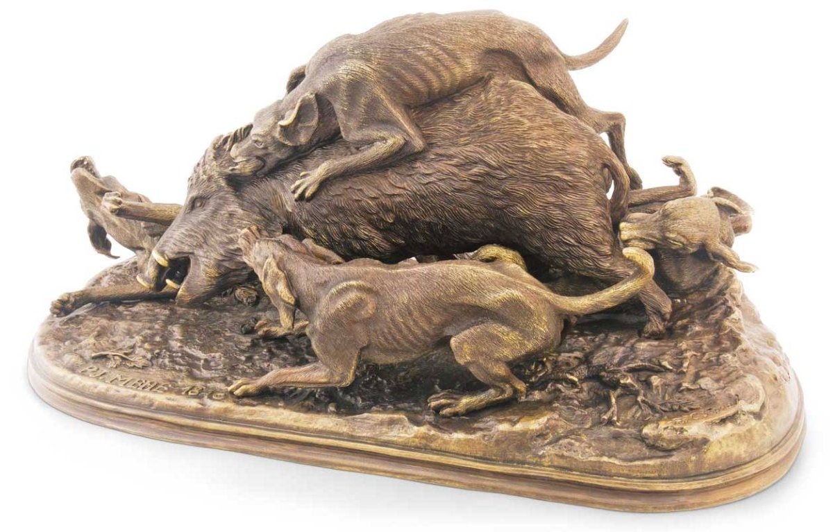 Фигурка кабана бронза