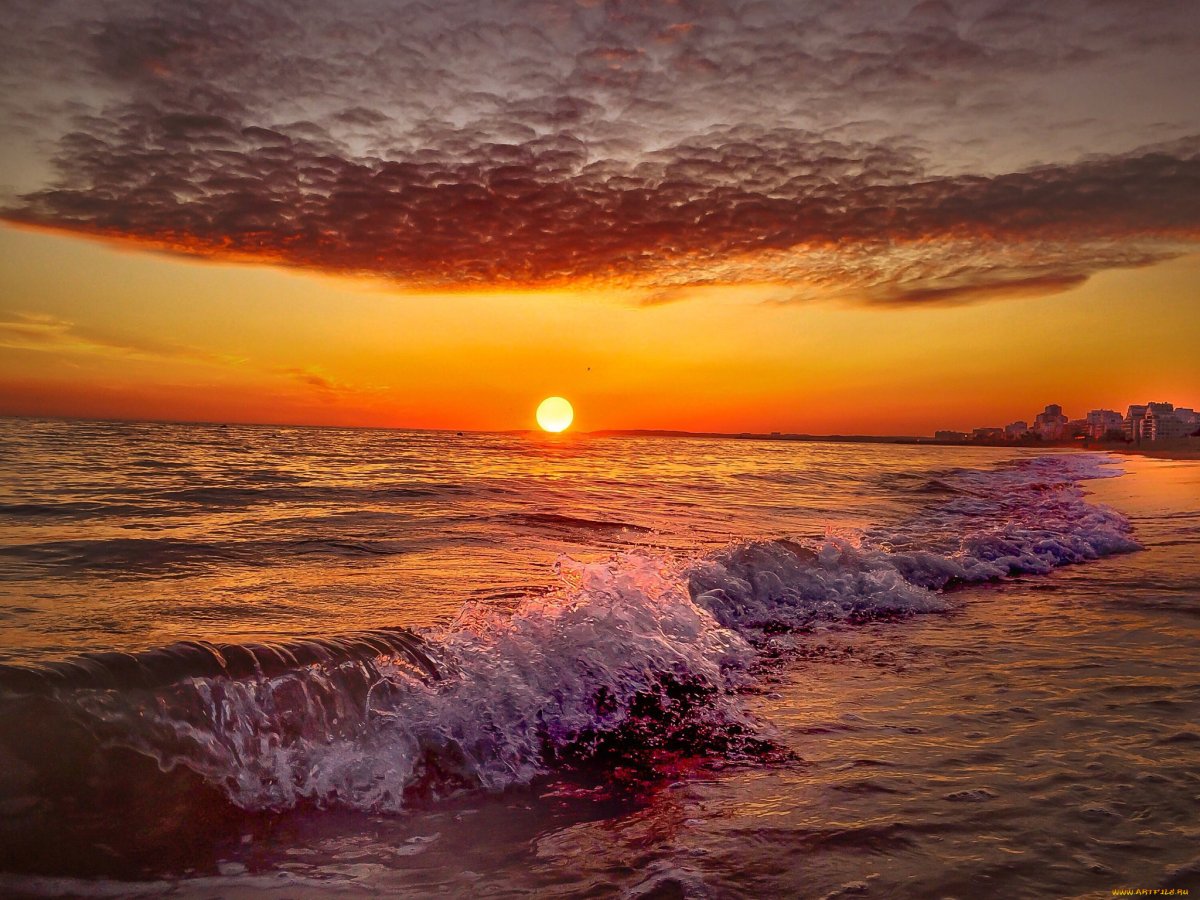Закат на море