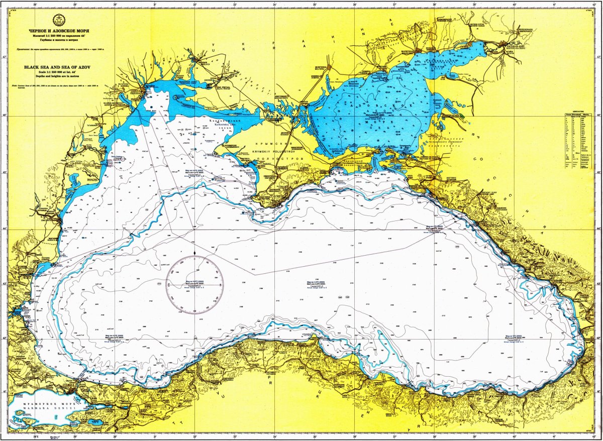 Морская навигационная карта черного моря