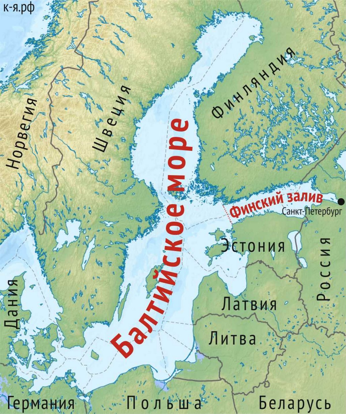 Балтийское море на карте