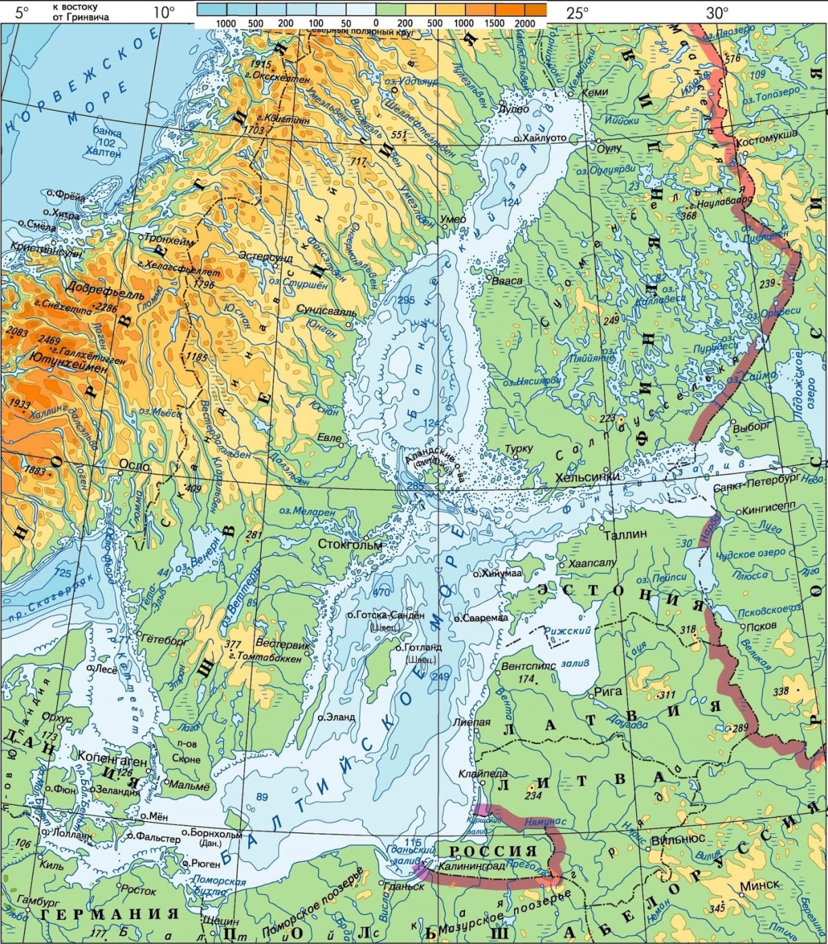 Балтийское море на карте