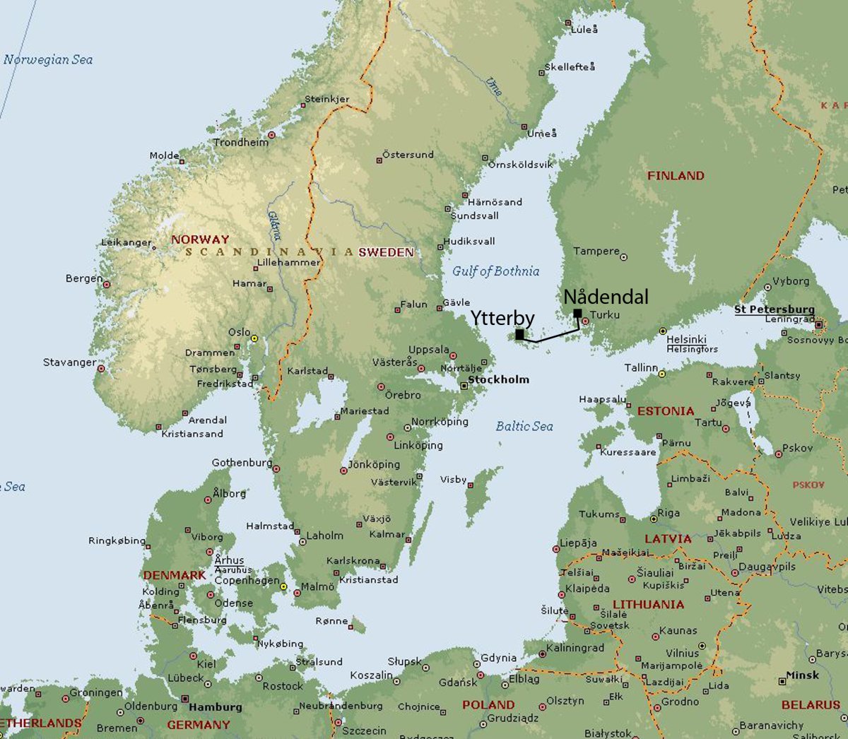Балтийское море карта со странами