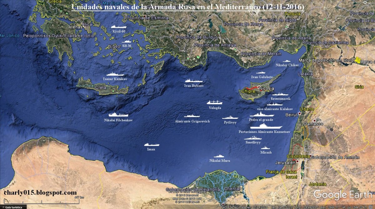 Карта дна Средиземного моря