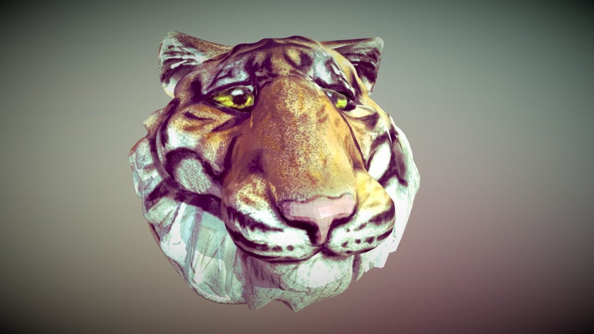 Голова тигра 3d модель